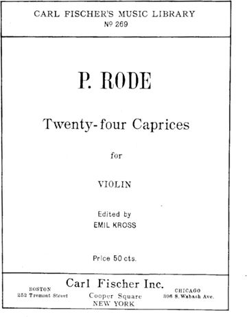 Carl Fischer Rode - 24 Caprices) Sheet Music for Viola / Piano