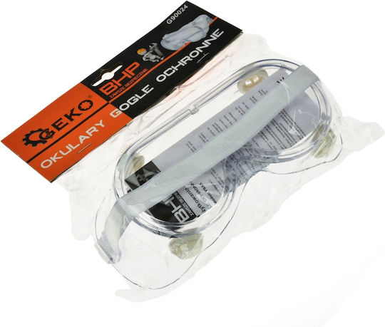 Geko Safety Glasses for Protection with Transparent Lenses 1pcs