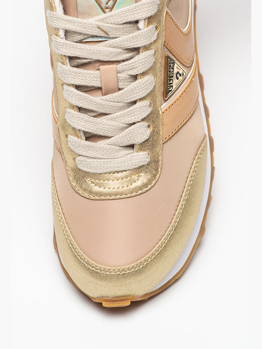 Guess Γυναικεία Sneakers Taupe / Gold