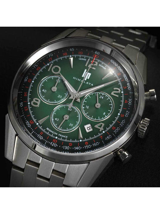 Lip Watches Himalaya Men's Watch Chronograph Battery with Silver Metal Bracelet