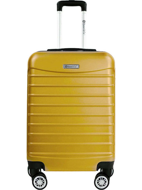 Quasar Model Cabin Travel Suitcase Hard Yellow with 4 Wheels Height 55cm
