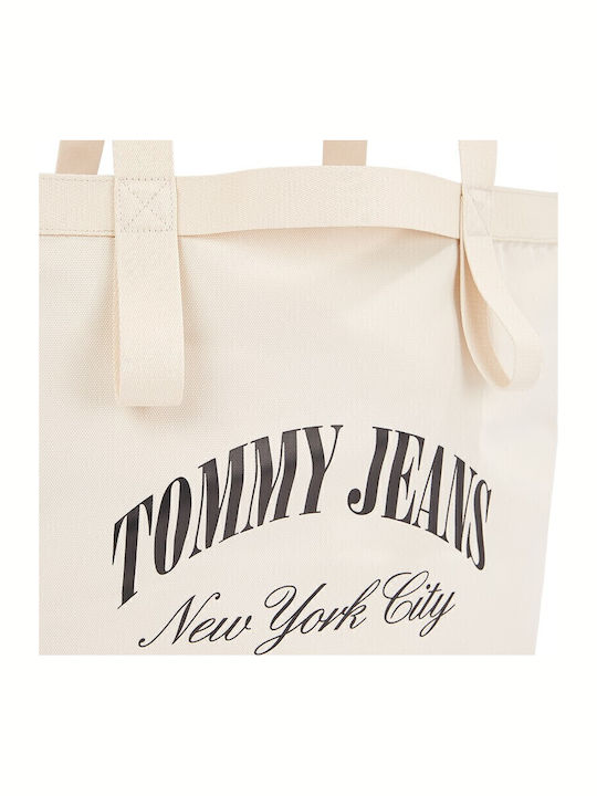 Tommy Hilfiger Stoff Strandtasche Beige