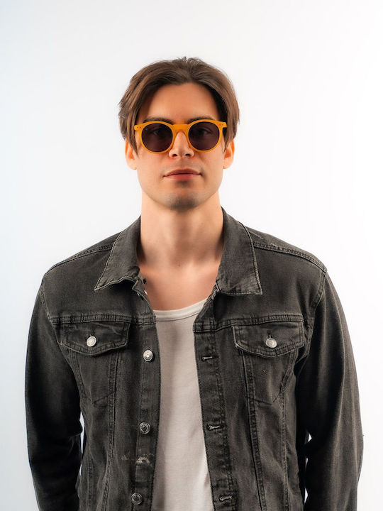 Red Raven Athene Unisex Γυαλιά Ηλίου με Πορτοκαλί Κοκκάλινο Σκελετό και Μαύρο Φακό