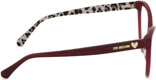 Moschino Γυναικείος Κοκκάλινος Σκελετός Γυαλιών Cat Eye Κόκκινος MOL631 WGX