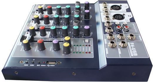 Lucky Tone F4-USB Active Analog Console 4 Channels with Phantom Power & 40 XLR Inputs