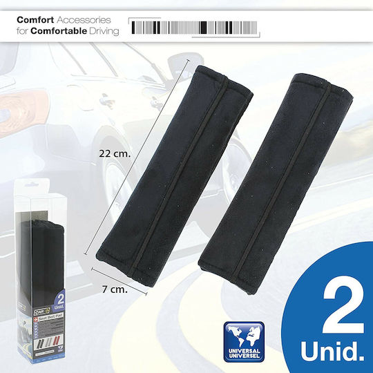Car+ Perne Centură Auto Negre 2buc