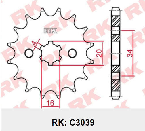 RK Front Sprocket for Yamaha XT 125 / YBR 125