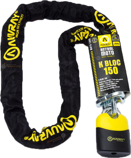 Auvray K-Bloc 150 150cm Motorcycle Anti-Theft Chain with Lock in Black