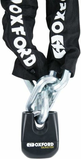 Oxford Monster 200cm Motorcycle Anti-Theft Chain with Lock in Black