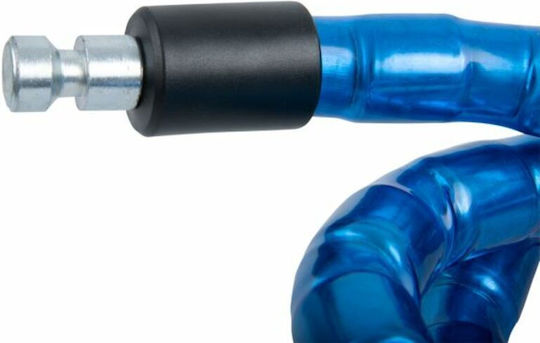 Oxford Barrier Armoured Motorrad-Diebstahlsicherungsrolle mit Länge 140cm Motorradkettenschloss mit Bolzendurchmesser 25mm Blau Farbe