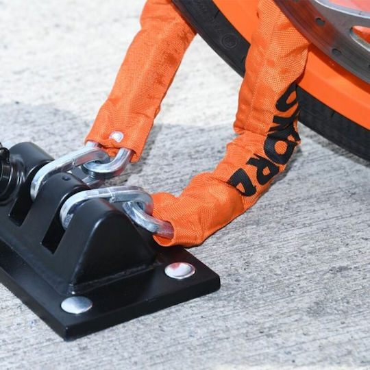 Oxford LK145 150cm Motorcycle Anti-Theft Chain with Lock in Orange LK145