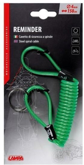 Lampa Reminder 150cm Motorcycle Lock Reminder Cable in Green