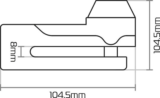 Oxford Titan Motorcycle Disc Brake Lock with 10mm Pin in Black