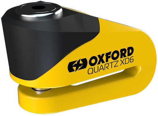 Oxford Quartz XD6 Motorcycle Disc Brake Lock with 6mm Pin in Yellow