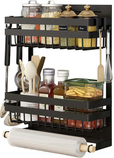 Quasar Raft Metalic De Perete 30x11x38cm Negru