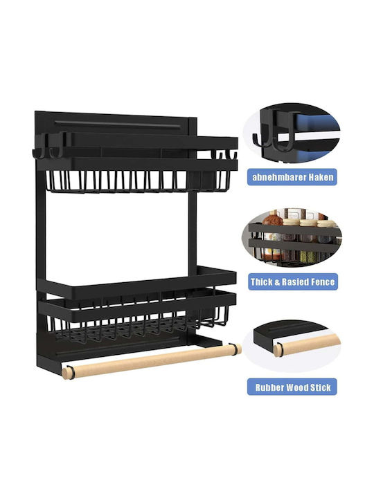 Quasar Wall Metal Shelf 30x11x38cm Black