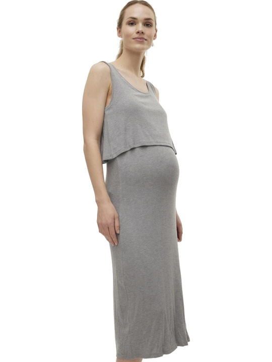 Maternity Midi Dress Gray