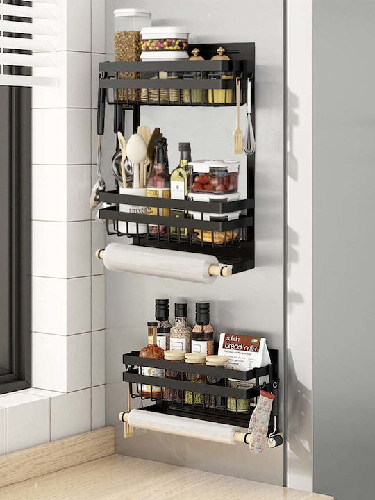 Quasar Wall Metal Shelf 30x11x38cm Black