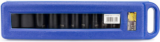 Powermat Căpăcei Pneumatic - Pneumatic Hexagonali cu Patrat de Prindere 1/2" Set 13buc