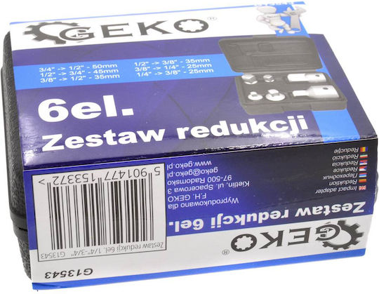 Geko Ratschen- und Steckschlüssel-Set 1/2" & 3/4" & 3/8" & 1/4" 6 Stück