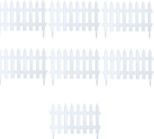 Prosperplast Plastic Fence Grilles in White Colour 35cm x 3.22m 7 Pieces