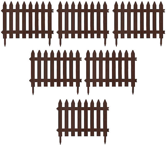 Prosperplast Plastic Fence Grilles in Brown Colour 6 Pieces