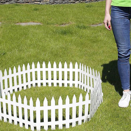 Prosperplast Plastic Fence Grilles in White Colour 35cm x 3.22m 7 Pieces