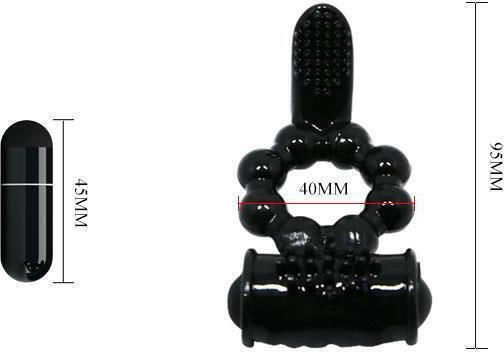 Pretty Love Sweet Ring Vibrant Inel Cock Negru BI-014075-1
