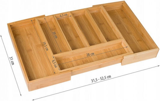 KING Hoff Opening Wooden Drawer Cutlery Tray 52x31x5cm Beige