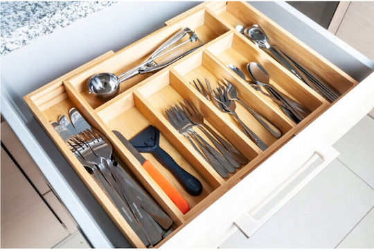 KING Hoff Opening Wooden Drawer Cutlery Tray 52x31x5cm Beige