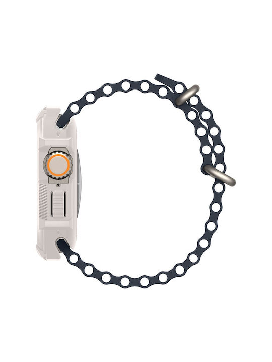 Spigen Rugged Armor Silikonhülle in Beige Farbe für Apple Watch Ultra 1/2