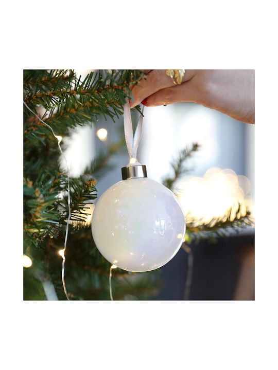 Tree ball glass ball white iridescent