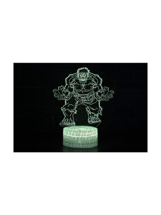 Incerible Hulk Marvel Decorative Lamp 3D Illusion Multicolour
