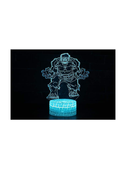 Incerible Hulk Marvel Decorative Lamp 3D Illusion Multicolour