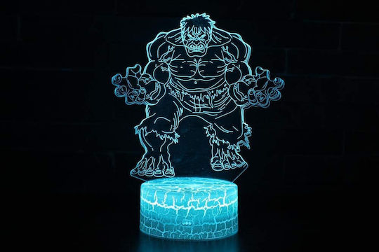 Incerible Hulk Marvel Декоративна Лампа 3D илюзия Многоцветен