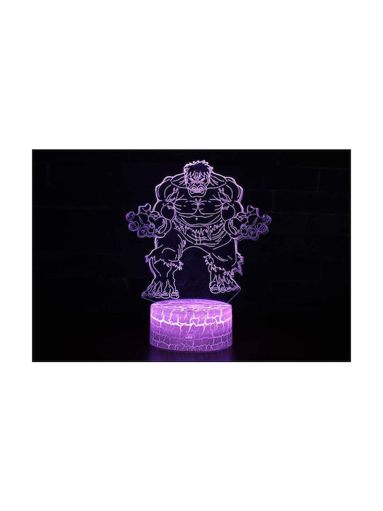 Incerible Hulk Marvel Decorative Lamp 3D Illusion Multicolour