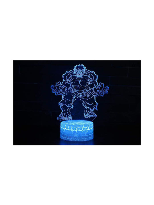 Incerible Hulk Marvel Decorative Lamp 3D Illusion Multicolour