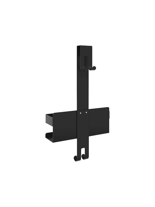 vidaXL Rack de Baie Simplă De Perete ​10x10cm Inox Negru