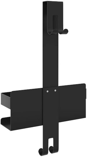 vidaXL Rack de Baie Simplă De Perete ​10x10cm Inox Negru