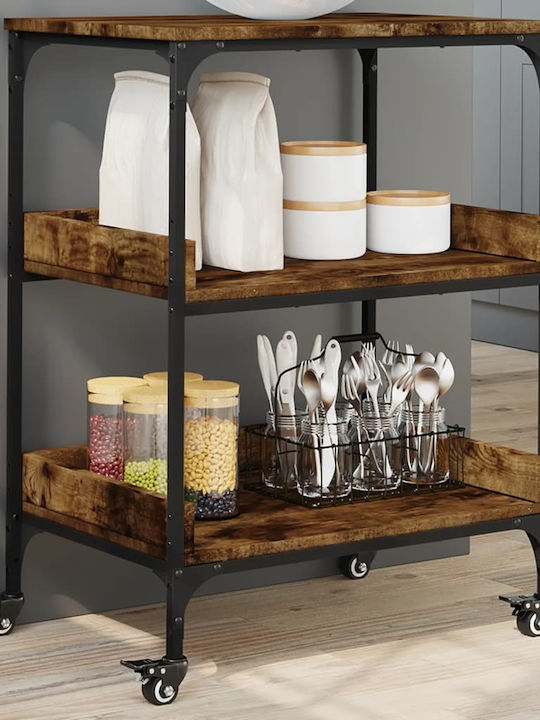 vidaXL Kitchen Trolley Wooden Brown 60x41x80.5cm