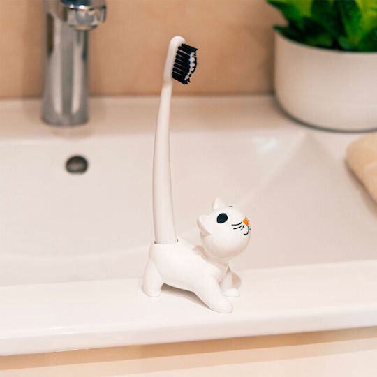 Pylones Toothbrush Support Base Plastic with Suction Cup White