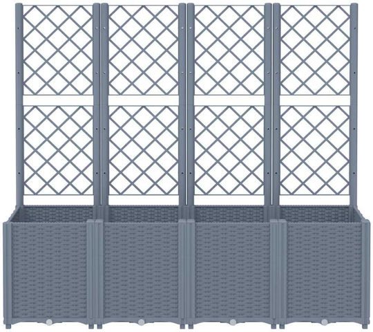 vidaXL Garden Planter Box Plastic Grey 160x40x140cm.