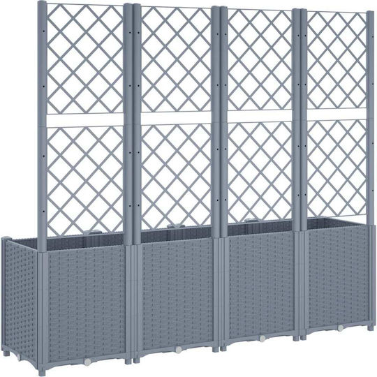 vidaXL Garden Planter Box Plastic Grey 160x40x140cm.