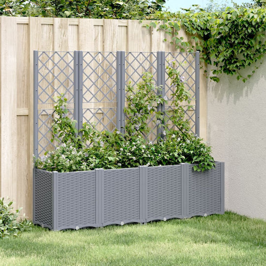 vidaXL Garden Planter Box Plastic Grey 160x40x140cm.