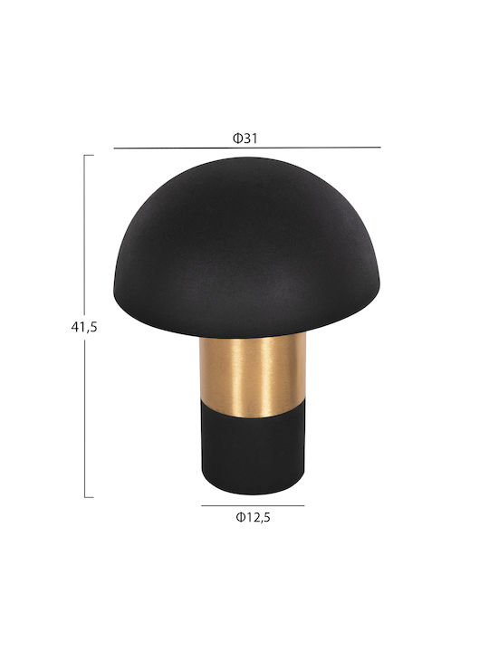 HomeMarkt PUNE Metal Table Lamp for Socket E27 with Black Shade and Base