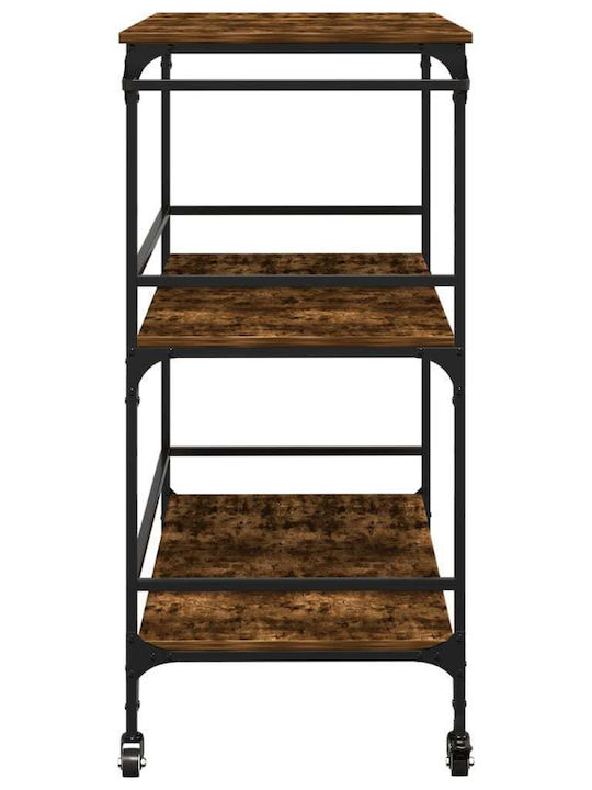 vidaXL Wooden Kitchen Trolley 3 Tiers Brown 100.5x50x105cm