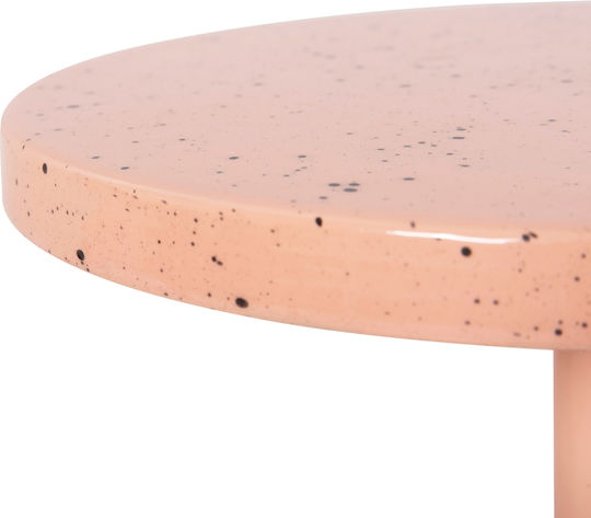 Round Side Coffee Table Bombay Metal Salmon W25.5xL25.5xH51cm