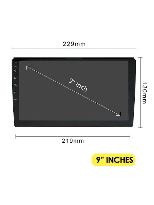 Kirosiwa Car Audio System 2DIN (Bluetooth/USB) with Touch Screen 9"