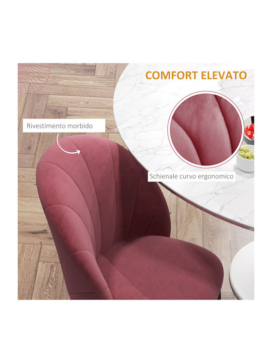 Dining Room Velvet Chair Red 2pcs