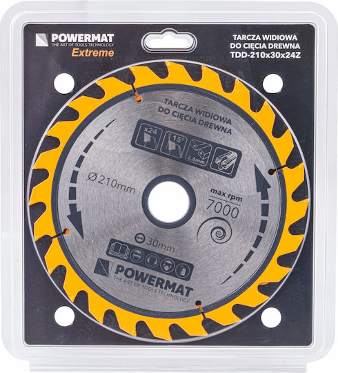 Powermat Cutting Disc Wood Hole Diameter 210mm with 24 Teeth 1pcs